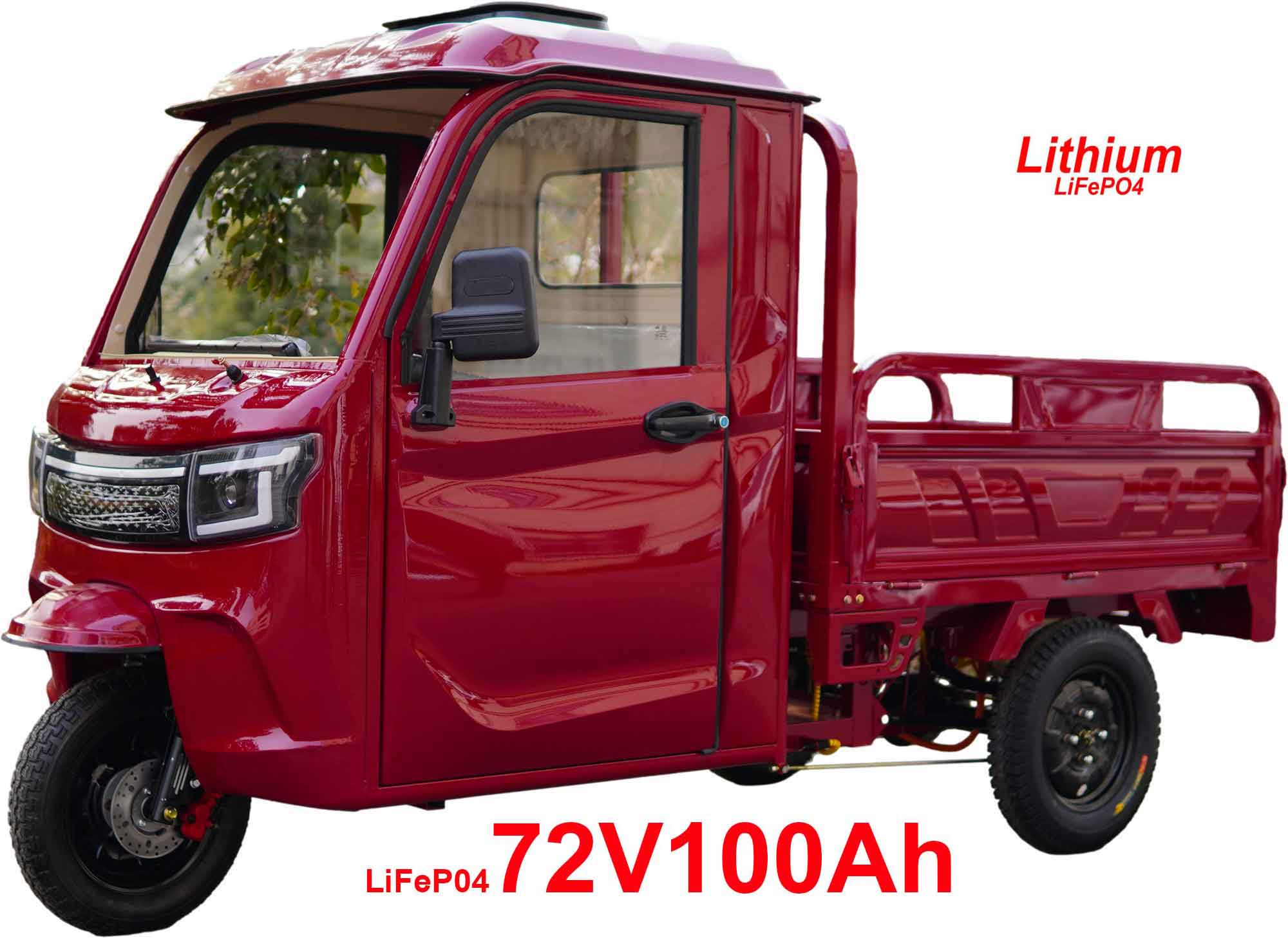 RocknBikes Cargo KH1 Elektro-Dreirad mit Kippmulde und Kabine  Seite Links vorne 72V106Ah LiFePO4