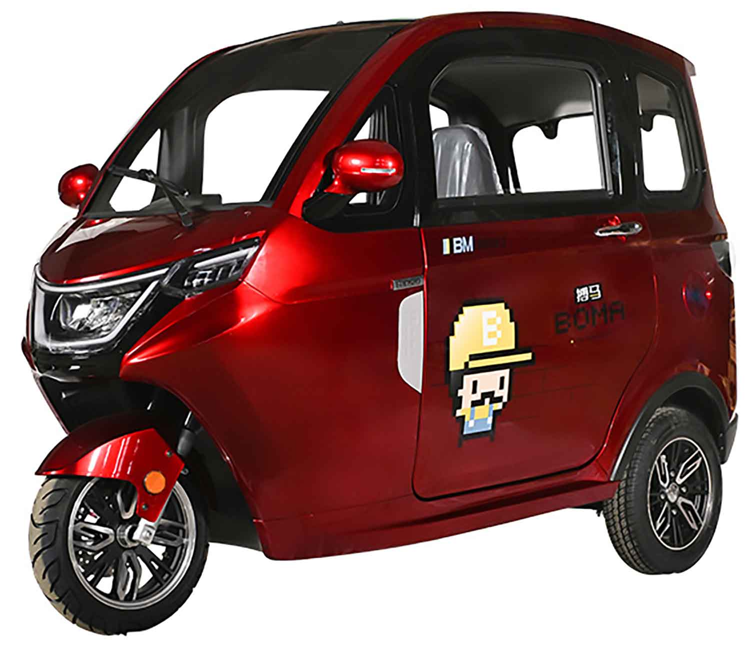 EccoStar MicroCar 45km/h X3 Mokick Version Burgundy Rot Metallic 3-Wheeler
