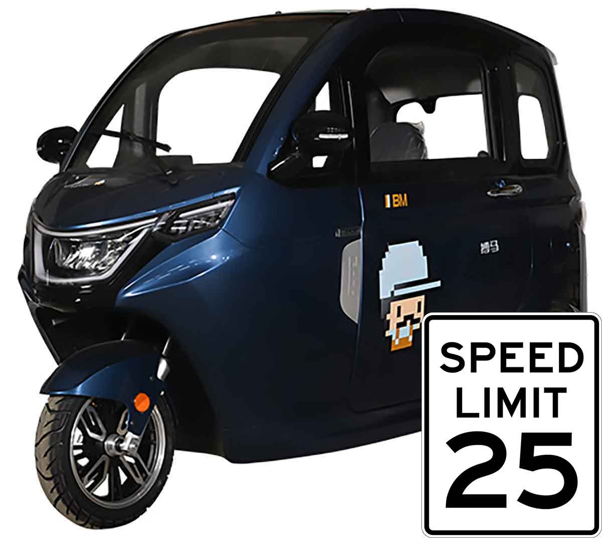 EccoStar MicroCar 25km/h X3 Mofa Version Dunkelblau