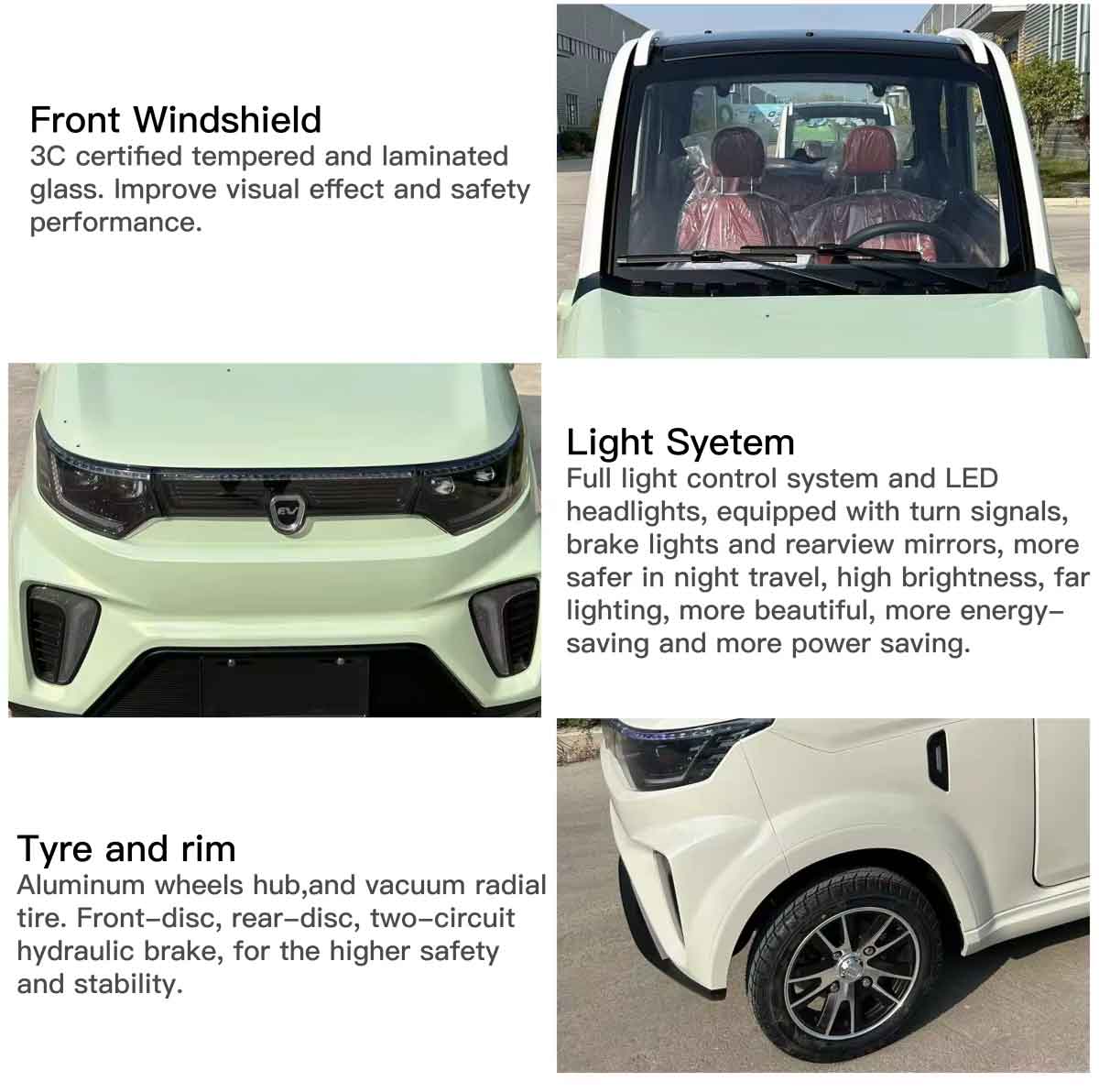 EccoStar X9 72V100AH MicroCar 4-Wheeler Details Aussen