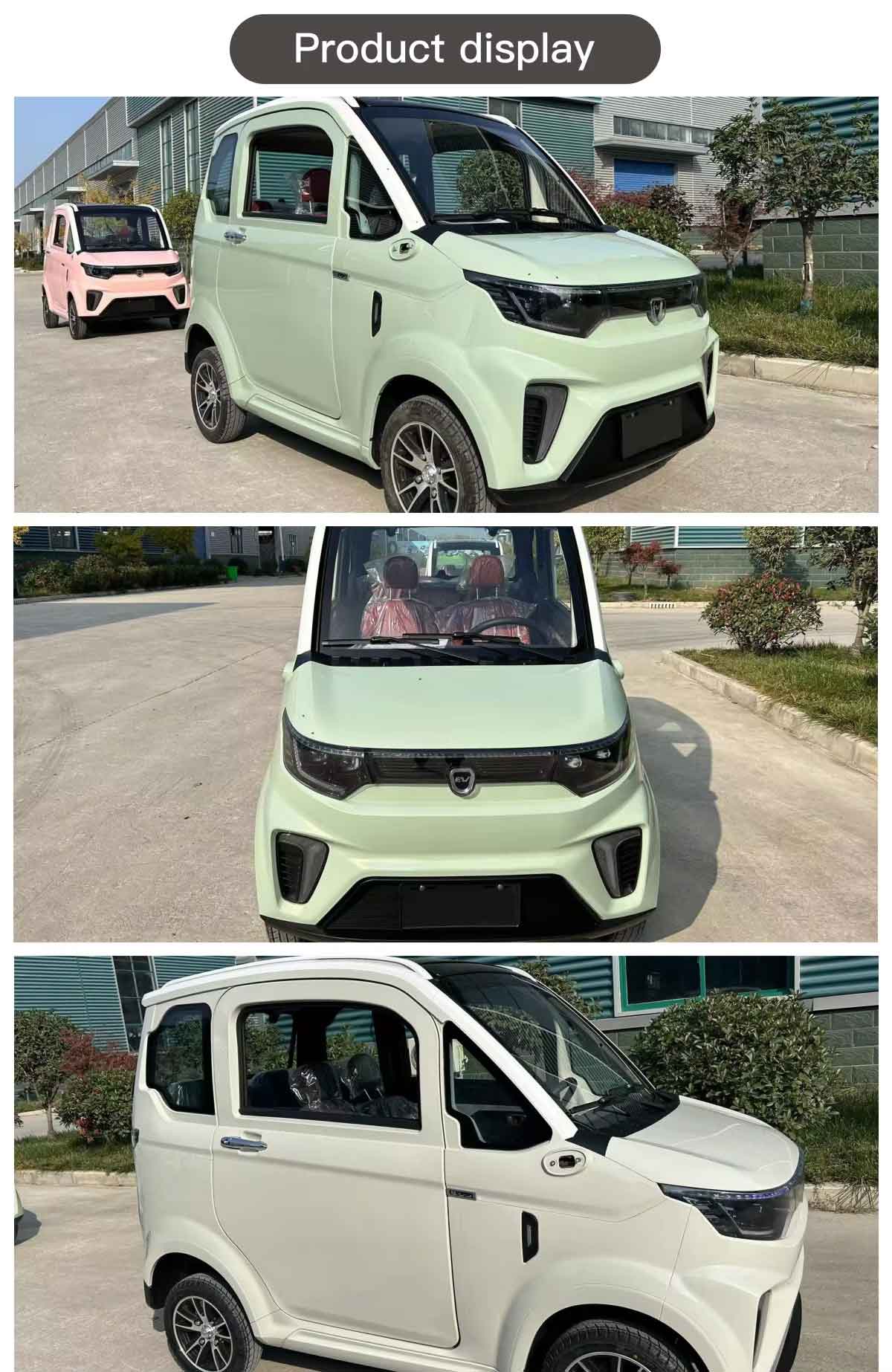 EccoStar X9 72V100AH MicroCar 4-Wheeler Weiss Grün