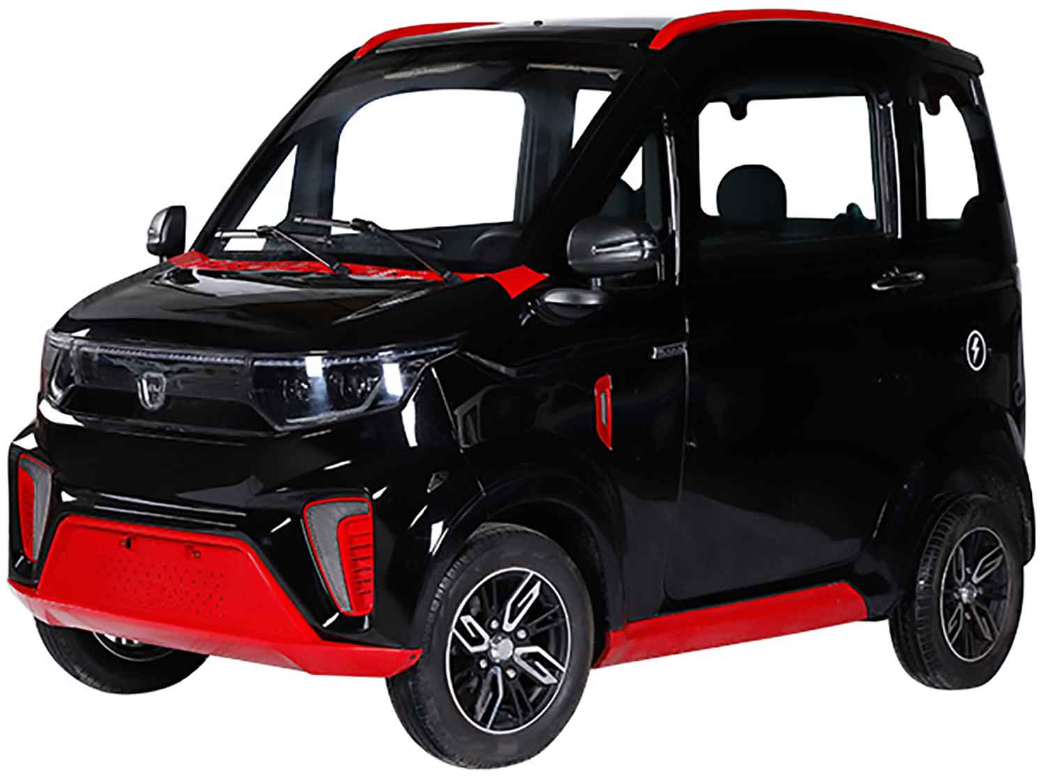 EccoStar X9 72V100AH MicroCar 4-Wheeler 4-Rad Schwarz-Rot
